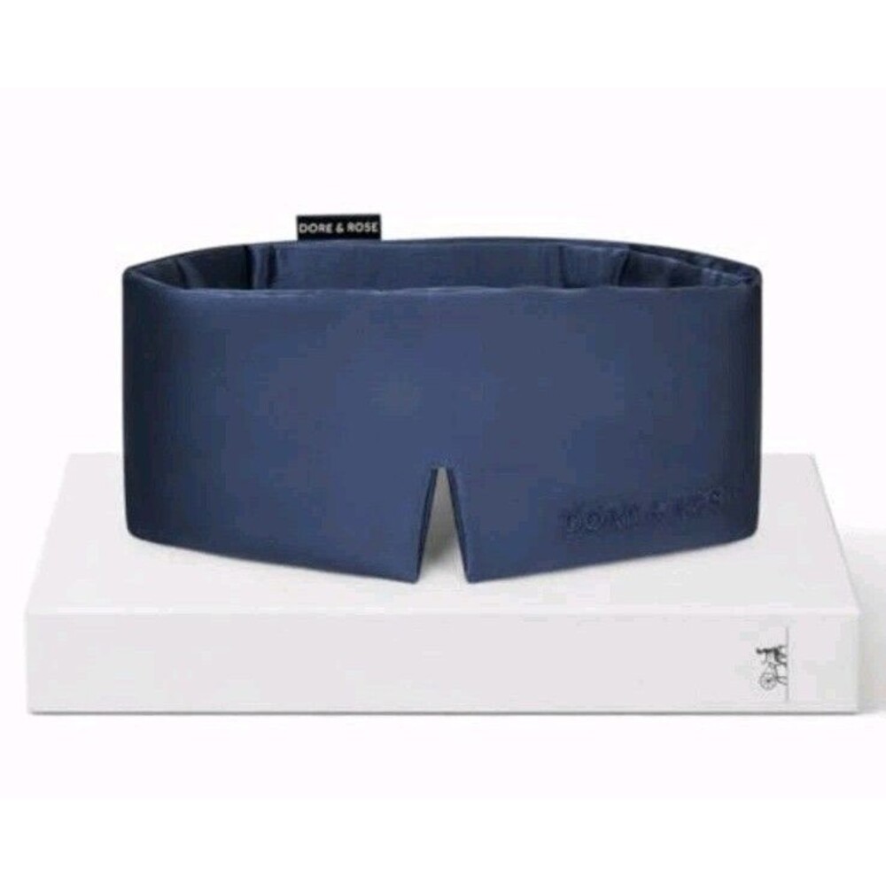 Dore & Rose Deep Sleep Mask 100% Pure Silk Eye Mask Sleeping Midnight Blue NEW